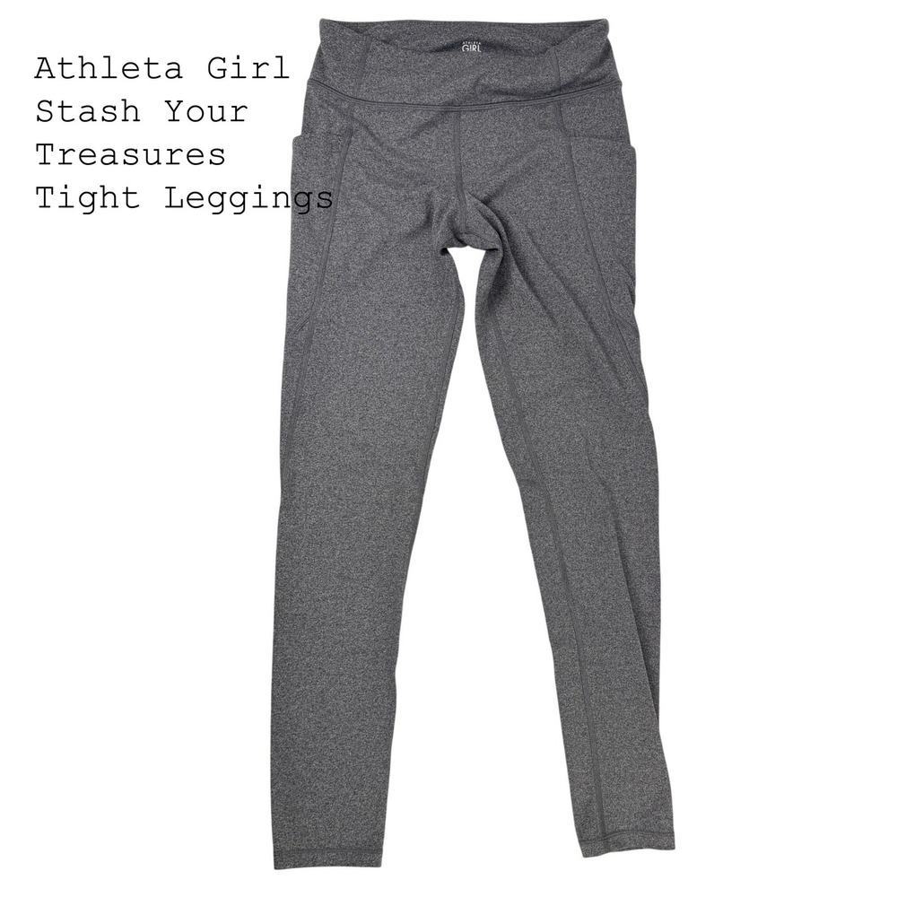 Athleta Girl Stash Your Treasures Tight Charcoal Heather Grey Leggings XL 14